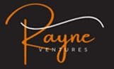 A black background with the words rayne ventures written in white.